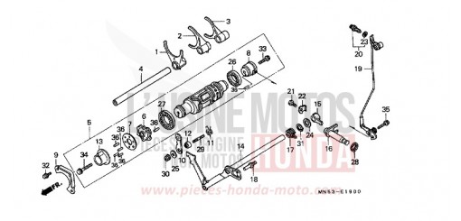 SHIFT DRUM/SHIFT FORK GL1500K de 1989